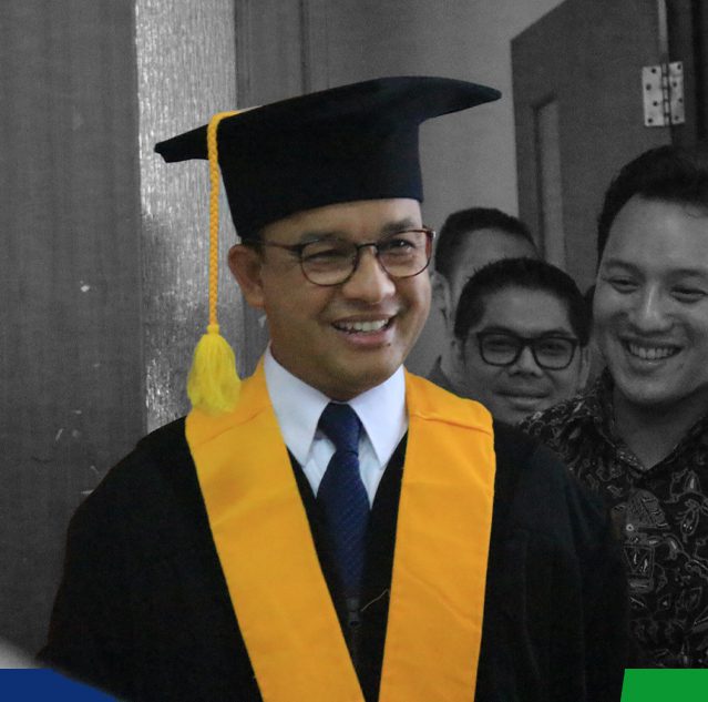 Anies Baswedan menuntaskan pendidikan formalnya dengan diwisuda sebagai Doctor of Philosophy